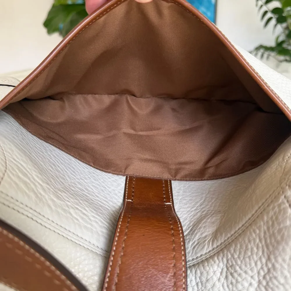 COACH Y2K Vintage Soho Medium Buckle Leather Shoulder Bag F12301 Cream Brown